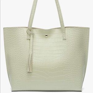 Dreubea Soft Faux Leather Tote Shoulder Bag Big Capacity with Tassel